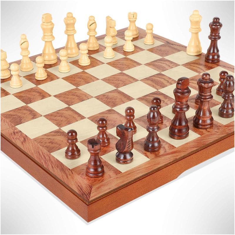 Fanvince Chess Set 15′ Wooden Board Game – Wood Sets With 2 Storage Bags And 2 Extra Queens – Gifts Box For Men Dad