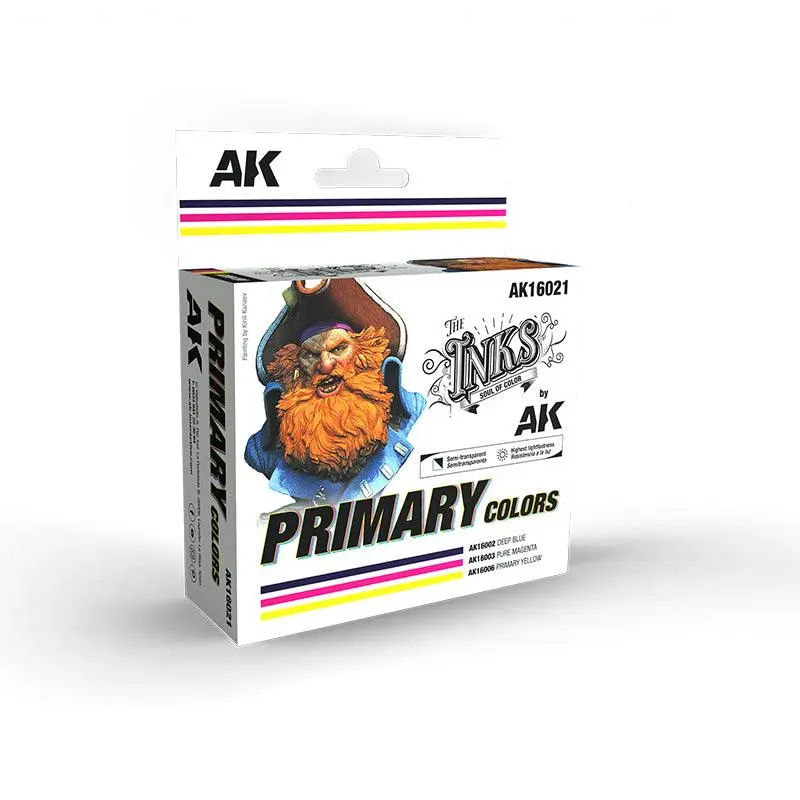 AK Interactive – The Inks – Primary Colors Set