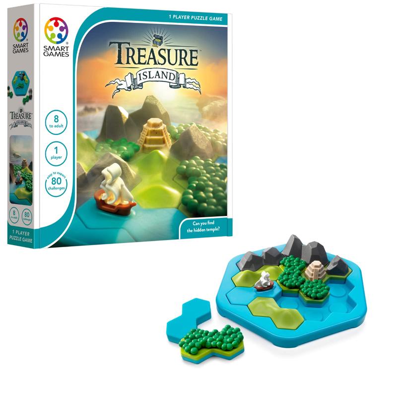 SmartGames Treasure Island Deduction Games Featuring 80 Challenges for Ages 8 – mature-themed