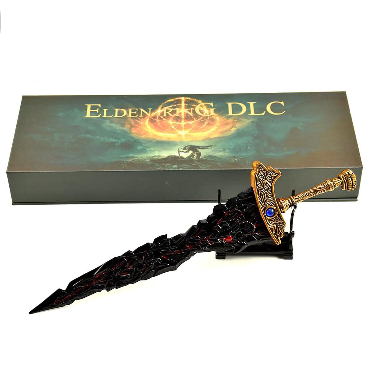 Superbuybox Elden Ring DLC Maliketh’s Black Blade Giftbox – 11.5″ Zinc Martial Arts Knife Desk Decoration Backpack Pendant