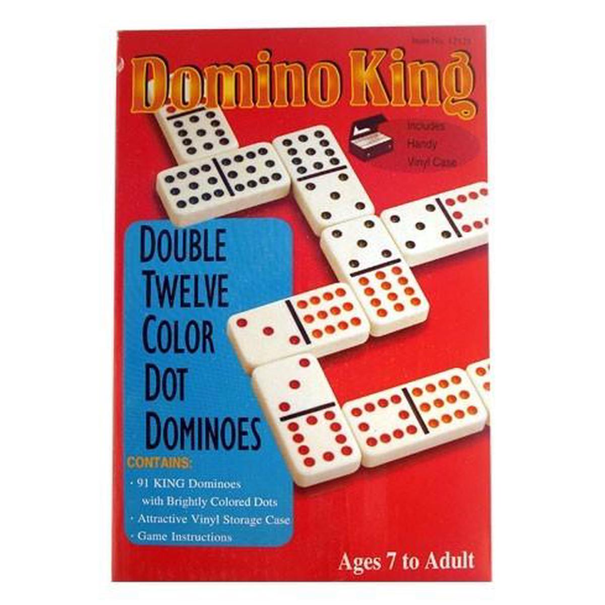 Domino King Double Twelve Coloured Dots