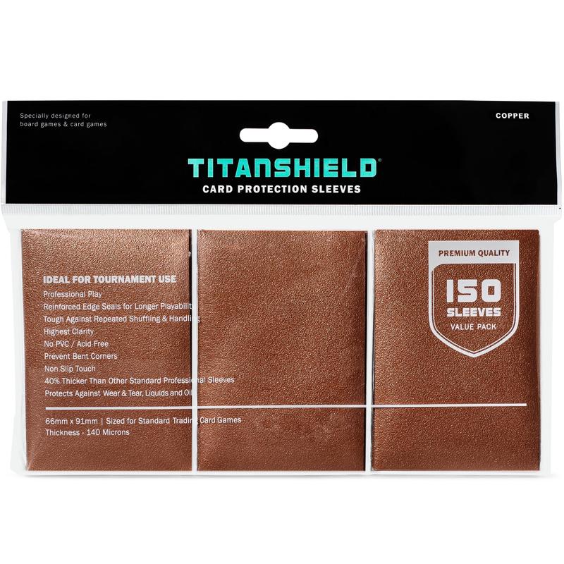 Titanshield (150 Copper Sleeves) Compatible With Mtg Magic The Gathering, Lorcana, Board Games And Trading Cards 2.5” X 3.5” 6