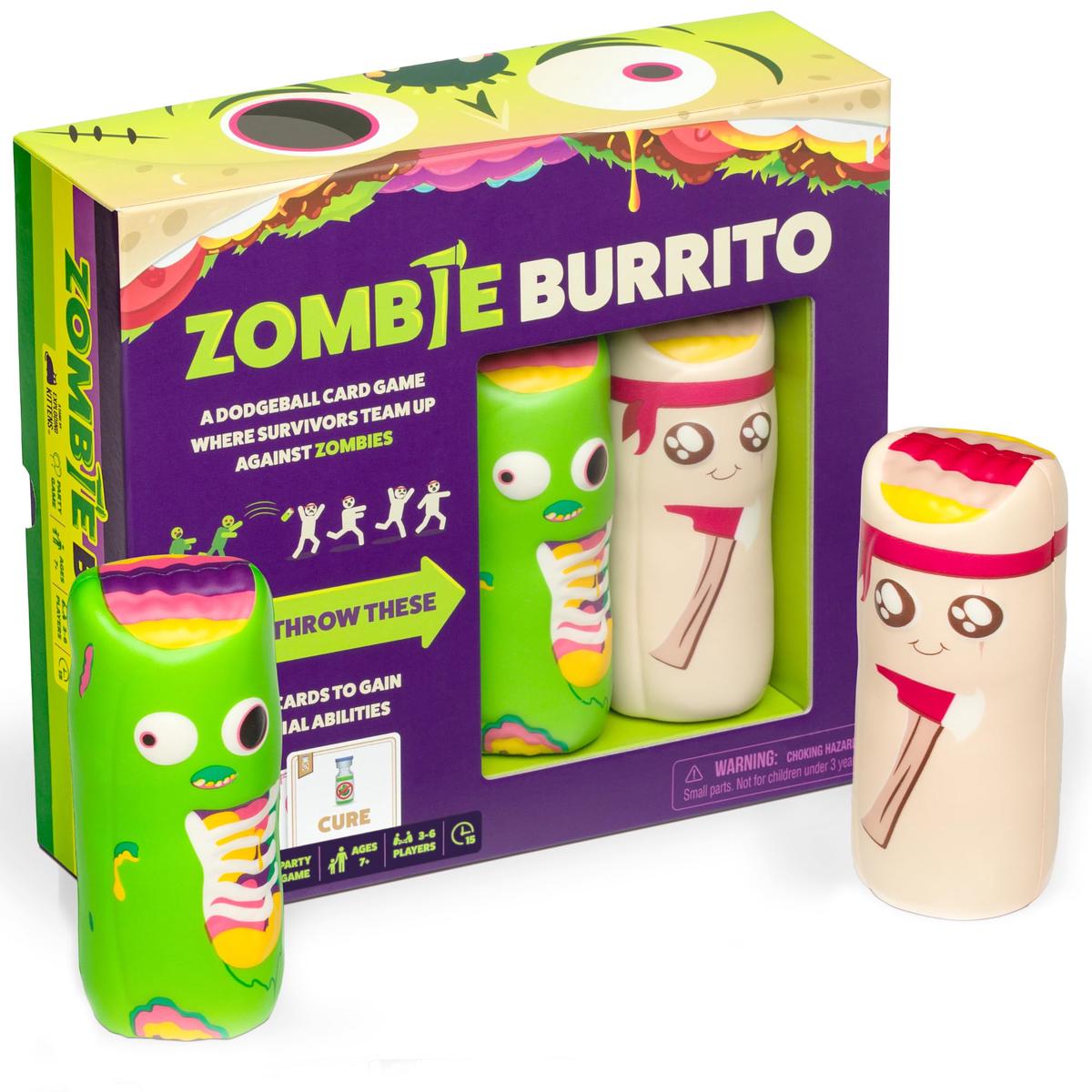 Zombie Burrito by Exploding Kittens - 3-6 Players - Ages 7+ - 15 Minutes to Play - Dodgeball Zombie Card Game - Party Game Family Game Night Kid and mature-themed Card Game