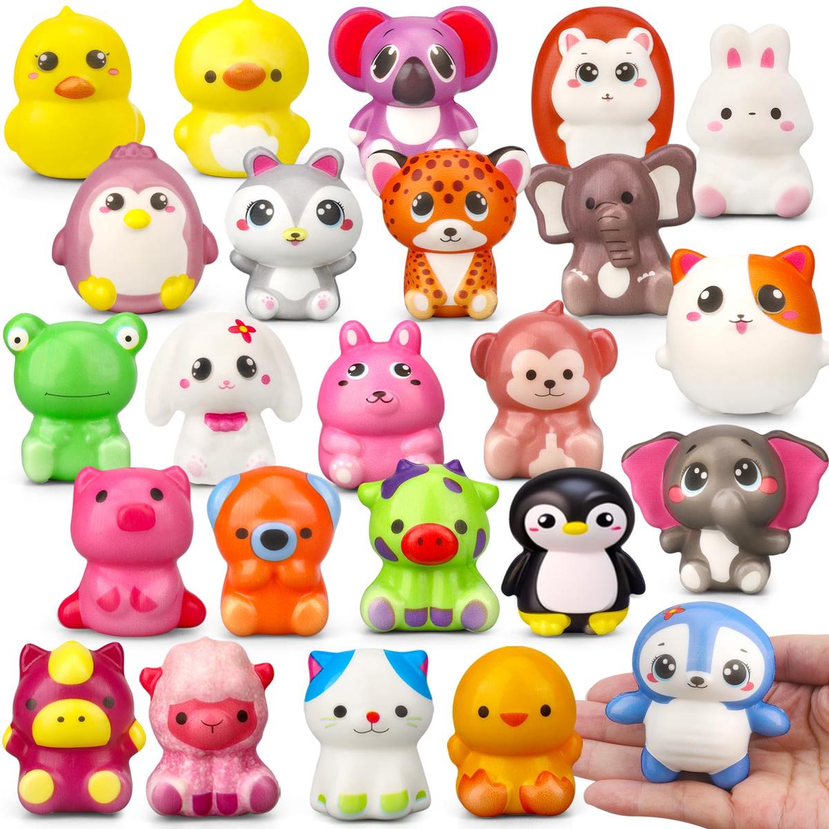 24 Pack Squishy Toys, Kawaii Squishys Slow Rising Animals, Soft Squeeze Stress Relief Toy, Goodie Bag Stuffer Birthday Xmas Part