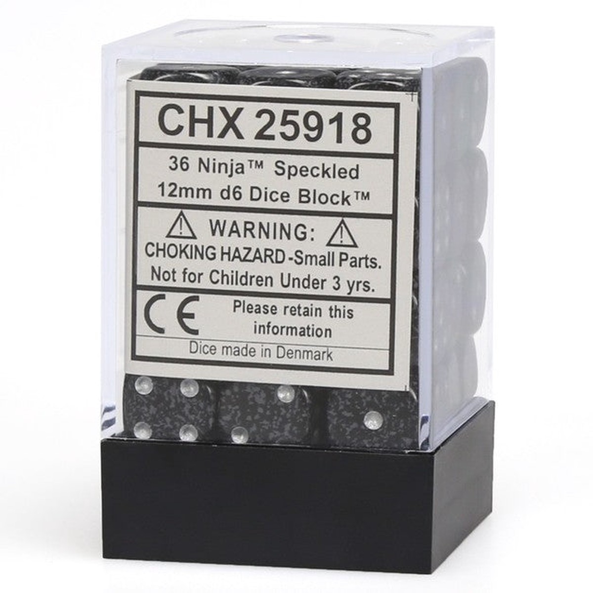 Chessex 25918 Speckled 12mm d6 Ninja Dice Block (36 dice)