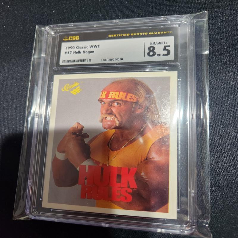 1990 Classic WWF Wrestling Card - Hulk Hogan Rules #57 (CSG Graded 8.5)
