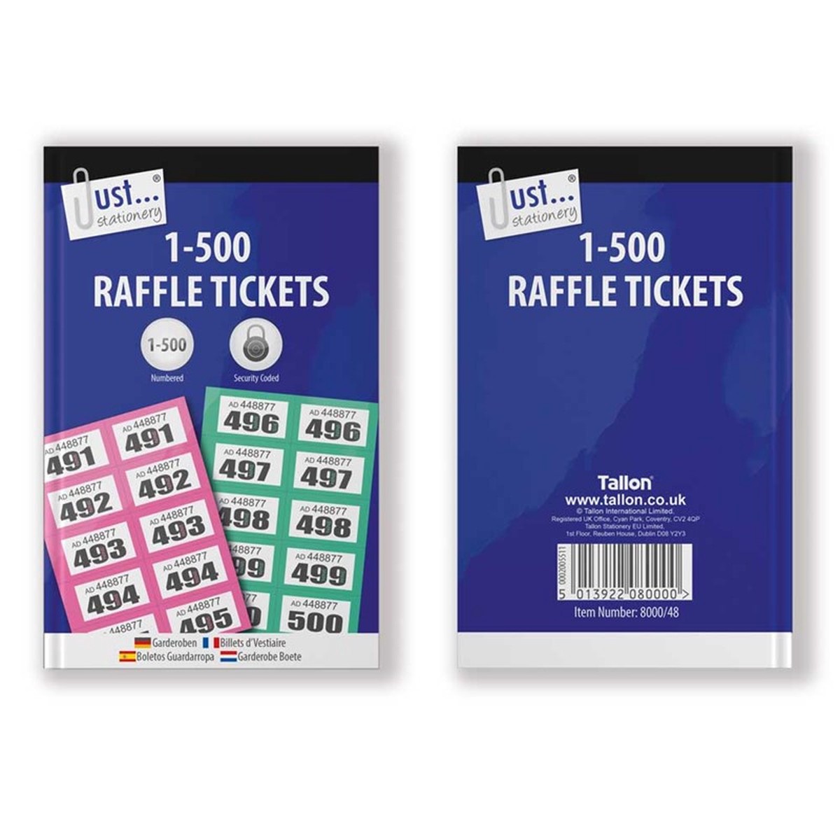 1-500 Cloakroom Tickets