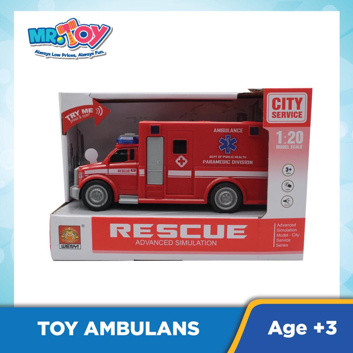 (Mr Toy) Rescue Ambulance Model Scale With Light Sound
