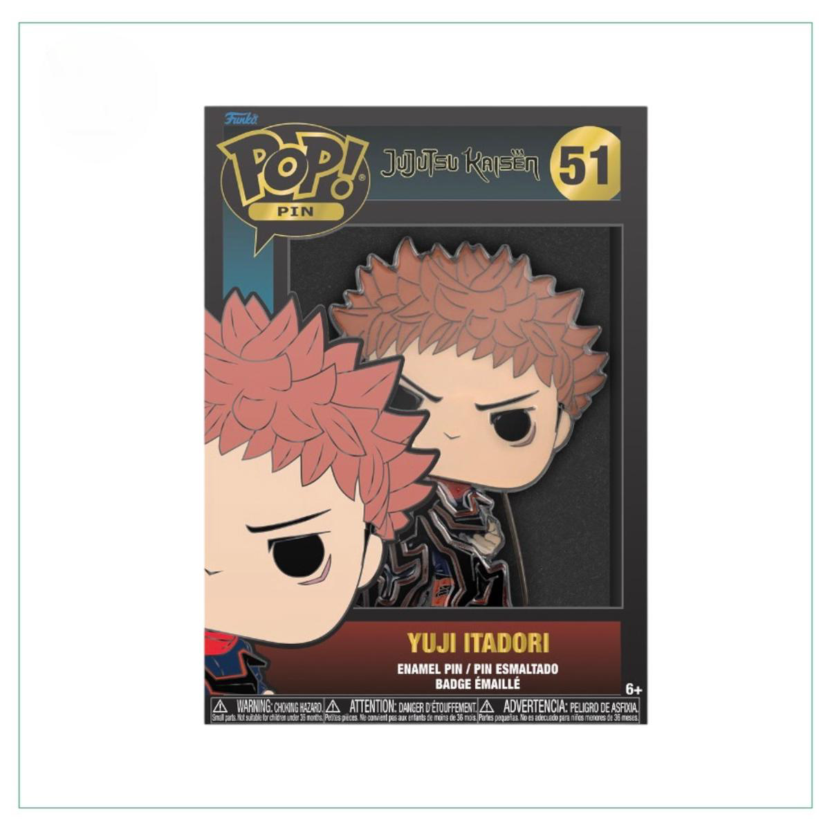 Yuji Itadori 51 Funko Enamel Pop Pin 8211 Jujutsu Kaisen 8211 Chance of Chase