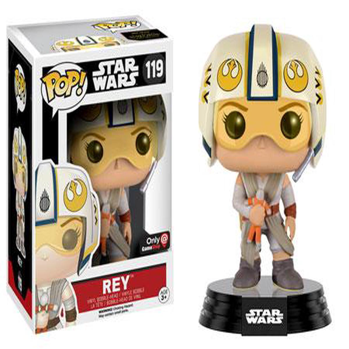 (Box Damage) Funko Pop Star Wars The Force Awakens Rey (X Wing Helmet) Exclusive 119