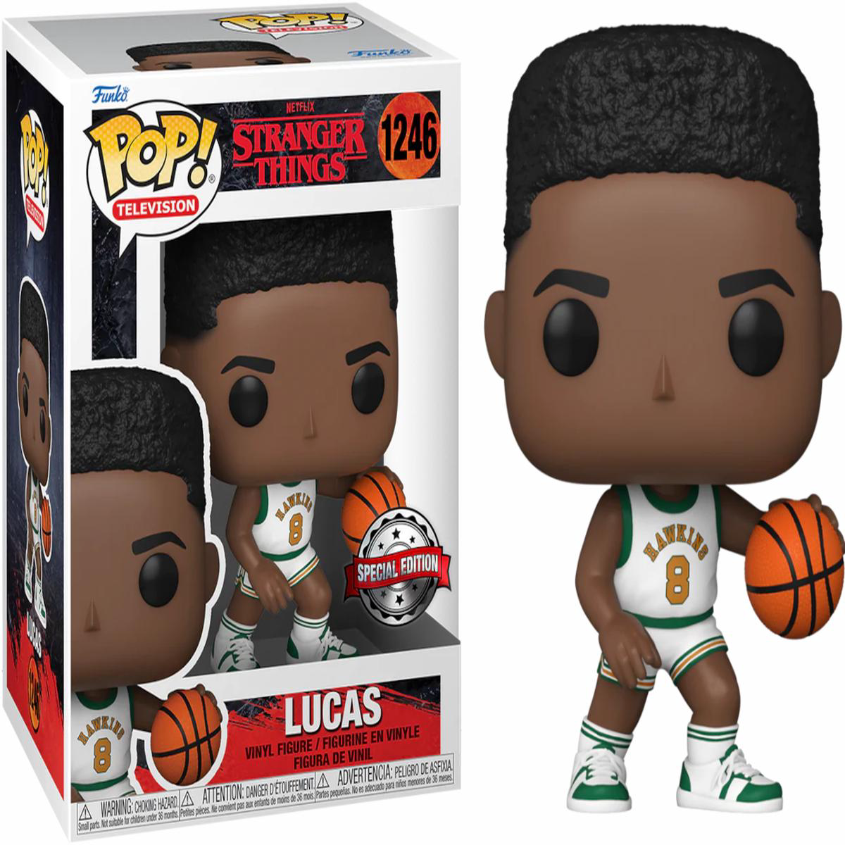(Light Box Damage) Funko Pop Stranger Things Lucas (Basketball Uniform) Exclusive 1246