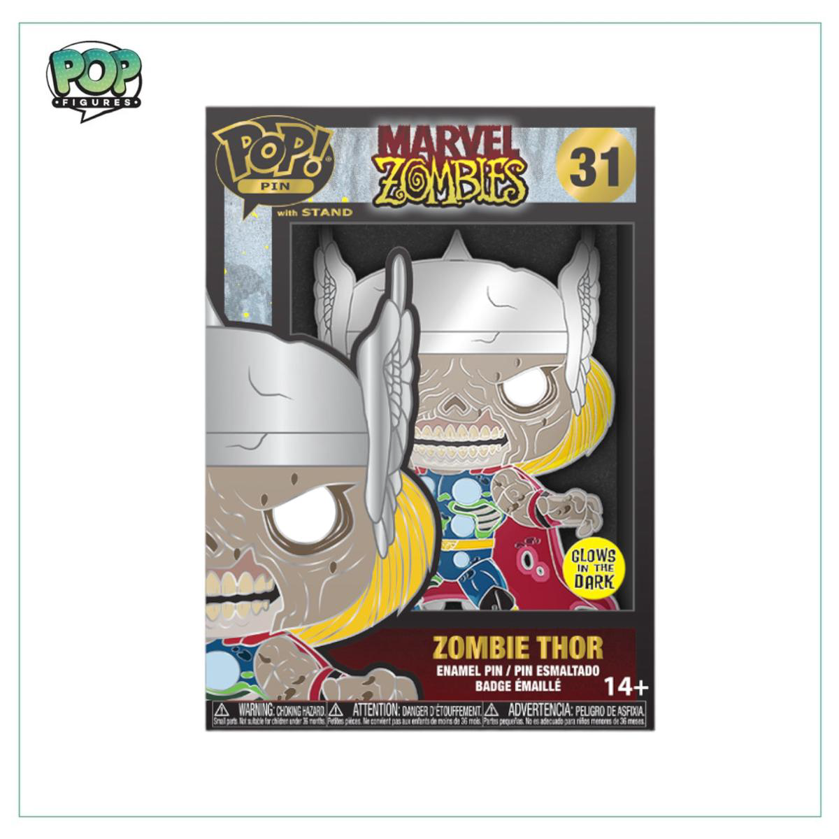 Zombie Thor 31 Enamel Pop Pin 8211 Marvel Zombies 8211 Glow in the Dark