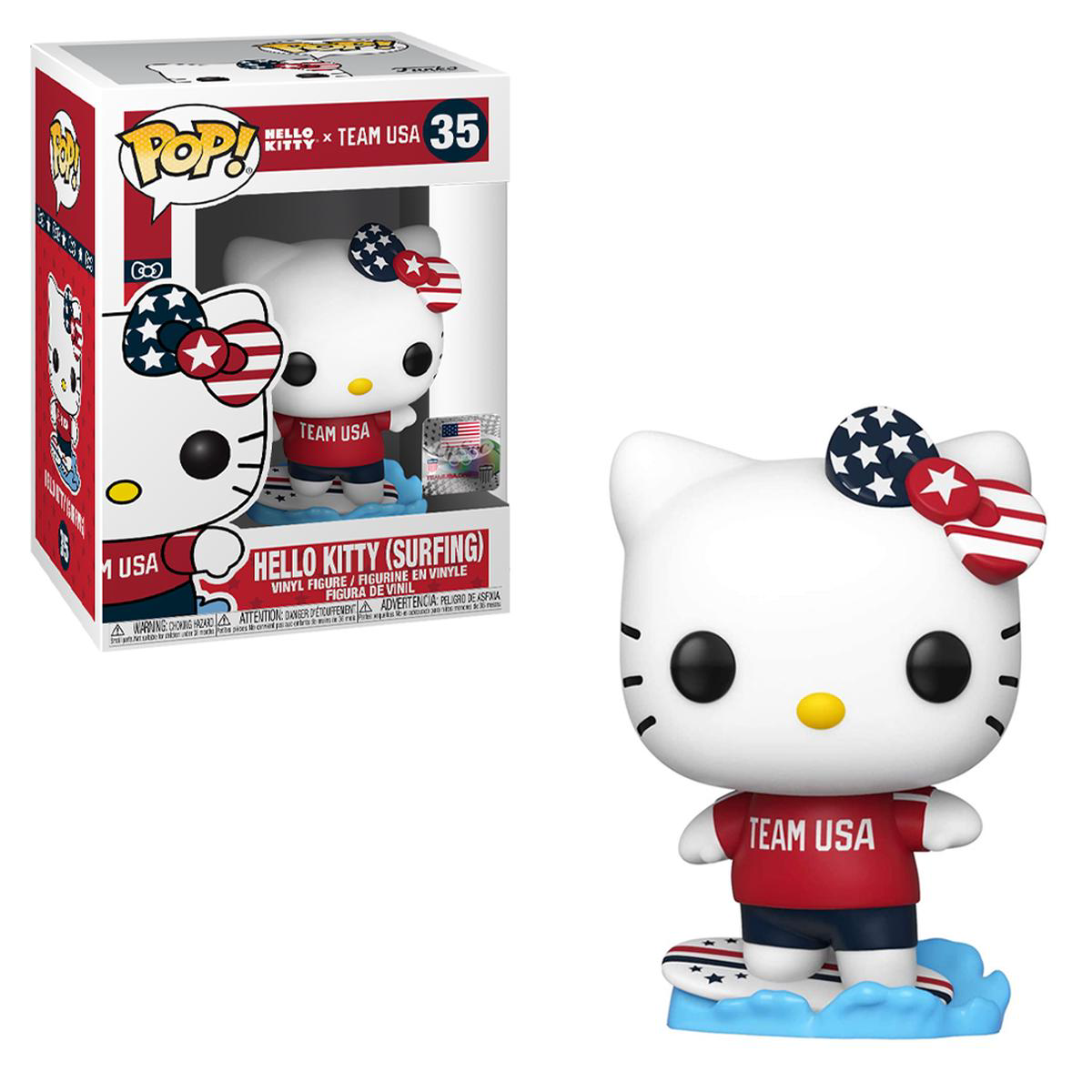 (Box Damage) Funko Pop Hello Kitty X Team USA Hello Kitty (Surfing) 35