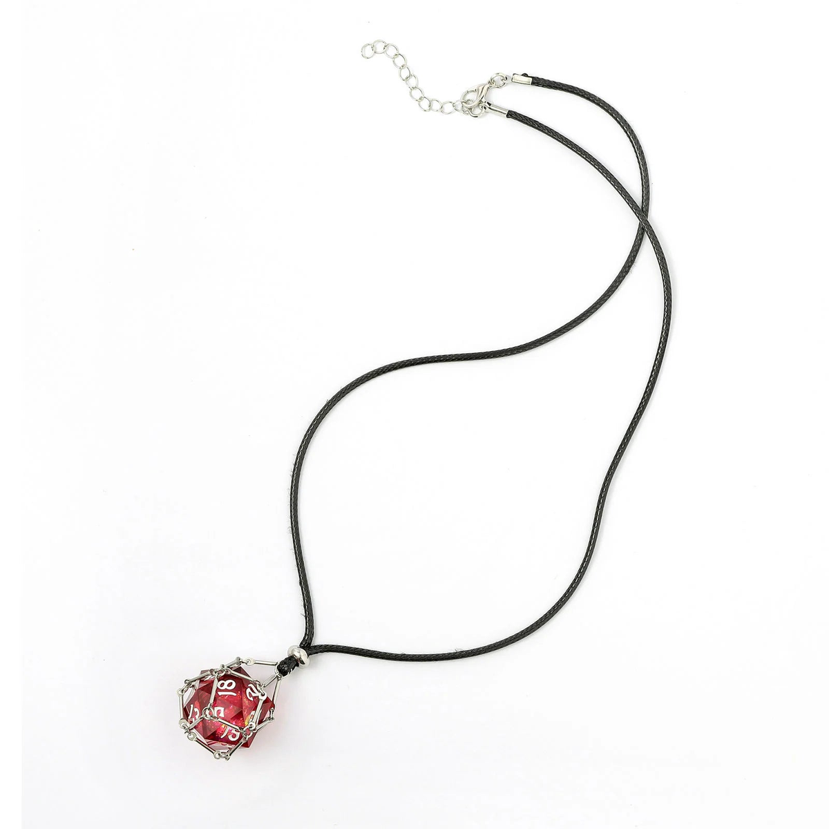 Mysticage Necklace w/ Random Sharp Resin Die - Silver w/Leather