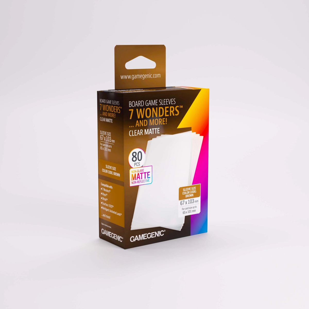 Gamegenic Board Game Sleeves 7 Wonders Clear Matte